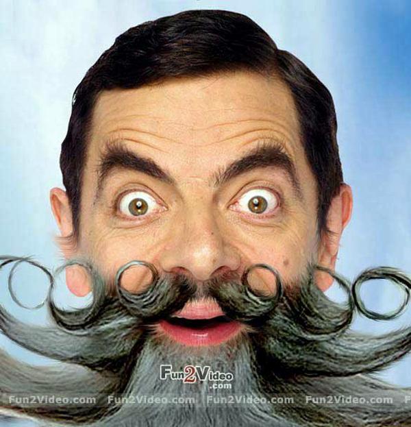 Mr-Bean-With-Very-Funny-Mustaches-And-Beard-Picture