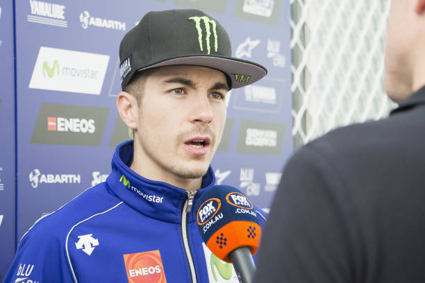 maverick-vinales-of-spain-and-movistar-yamaha-motogp-speaks-with-picture-id642229808